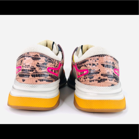 Used GUCCI Ultrapace Snake Leather Distressed Sneakers - Picture 5 of 14